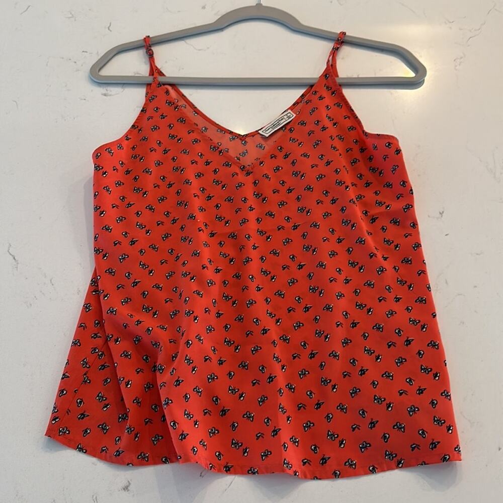 Abercrombie and Fitch Orange Butterfly Print Cami Tank Top Size Women's Small